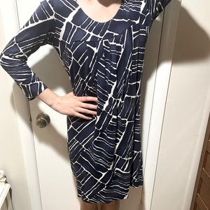Navy and White Marbled Dress 👗